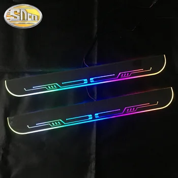 Logo-ul personalizat Colorate Acrilice LED-uri Dinamice Pedala de bun venit Masina Scuff Placa Pedala Tapiterie Usa Prag Pentru Audi A6 C7 S6 Sedan