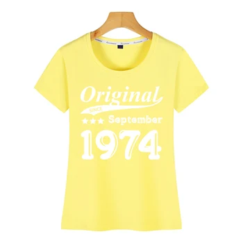 Topuri tricouri Femei originale din septembrie 1974 Casual Negru Personalizat Femei Tricou