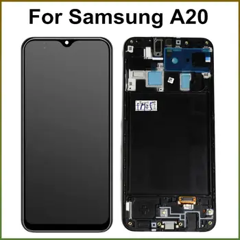 6.4' OLED Display LCD Pentru Samsung Galaxy A20 A205F A205FN A205GN LCD Touch Ecran Digitizor de Asamblare cu rama Pentru Samsung A20