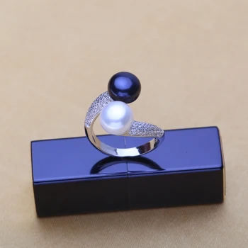 Bijuterii din perle Naturale de apa Dulce Dublu de Perle Inele de Nunta Bohemia Inele de Zirconiu de Promovare pentru Femei Petrecere de Nunta, Accesoriu nou