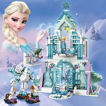 2019 Originale Disney, noi Frozen Elsa Anna blocuri de Construcție de Păpuși manusi Castel de Jucarie Copii jucarie pentru copii cadou de Crăciun