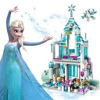 2019 Originale Disney, noi Frozen Elsa Anna blocuri de Construcție de Păpuși manusi Castel de Jucarie Copii jucarie pentru copii cadou de Crăciun