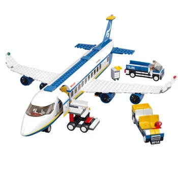 Aer Avionul de Pasageri Aeroport Blocurile Model Set Compatibil Technic City Avion DIY Cărămizi Jucarii Pentru Copii Prieteni Blocuri