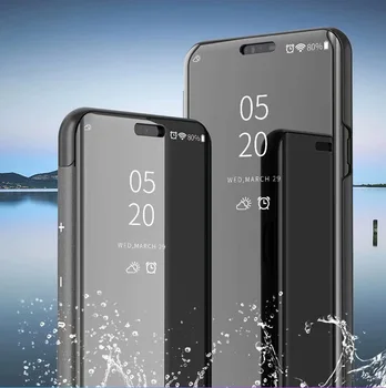 Suport Oglinda Caz Pentru Samsung Galaxy Nota 20, Ultra Caz Din Piele Smart Clear View Flip Cover Pentru Samsung Nota 20 Telefon Caz