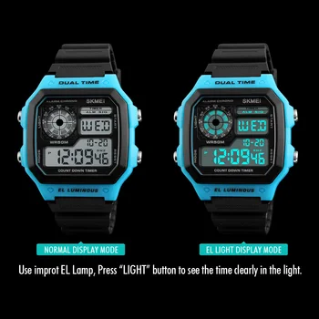 SKMEI LED Digital Ceas Bărbați Impermeabil Alarm Chronograph Mens Ceasuri de Top de Brand de Lux, Ceasuri Sport Pentru Barbati Ceasuri de mana