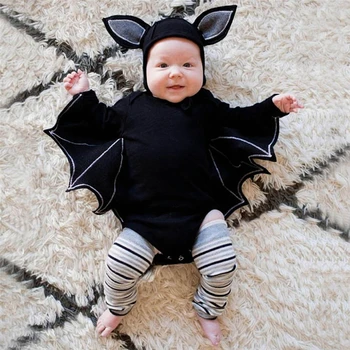 Halloween Haine Bat Romper Haine Băiat Copil Nou-născut Băieți Haine Cosplay Costum de Haine 2 buc Utilaje