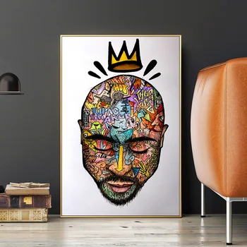 Tupac Muzica Hip Hop Panza Pictura pe Perete Poster de Artă și Printuri Graffiti Imagine 2PAC Tatuaj de Artă de Desene animate Pentru Decor Acasă