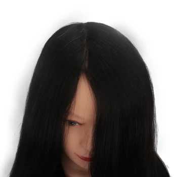 16/18 inch reale păr uman maro negru coafor formare cap manechin model cu păr lung practică model de cap