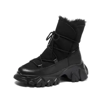 Cizme de zapada pentru Femei Cizme de Piele de Femeie de Moda Negru Glezna Cizme de sex Feminin 2020 Tendință de Tocuri de Pantofi de Designer, Femeie Papuceii