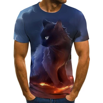 Amuzant 2020 Nou Cool T-shirt Barbati/Femei Tricou 3d de Imprimare doi pisica Maneca Scurta Vara harajuku Topuri Tricouri tricou Imprimat Tee