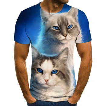 Amuzant 2020 Nou Cool T-shirt Barbati/Femei Tricou 3d de Imprimare doi pisica Maneca Scurta Vara harajuku Topuri Tricouri tricou Imprimat Tee