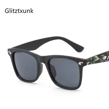 Glitztxunk Noi Copii ochelari de Soare Retro Pătrat de Culoare Cadru Copiilor Soare Glasse Pentru Fete Baieti Moda Negru Umbra copilul UV400 Ochelari de cal