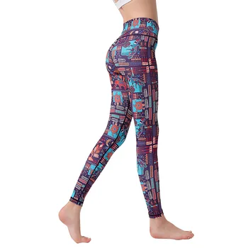 Noul Europene și Americane Imprimate Pantaloni de Yoga cu Uscare Rapida Fitness Sport, Jambiere Strans Dans Pantaloni