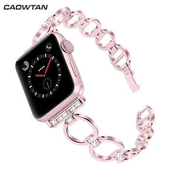 Pentru Apple Watch Band Seria 5 Curea 40mm 44mm femeie bandă de oțel Diamant 38mm 42mm Bratara din Otel Inoxidabil pentru iwatch 5 4/3/2/1