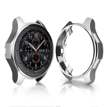 Compatibil Cu Samsung Galaxy Watch 46mm Caz Capacul Negru de Argint Clar a Crescut de Aur Bara de protecție Caz Pentru Viteze S3