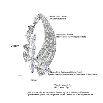 ZAKOL Delicate Zirconia Frunze de Cristal Cercei Stud pentru Femei de Moda de Nuntă Ramură de Măslin Ureche Bijuterii Transport Gratuit FSEP2131
