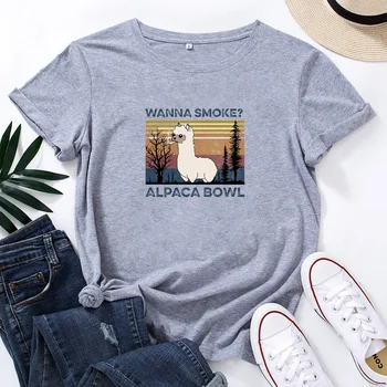 Alpaca Castron Tricou Amuzant Graphic T Camasa Femei Bumbac Harajuku Tricou Femei Shrot Maneca Vrac Camiseta Mujer Tricou Femme