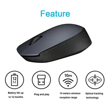 Logitech M170 2.4 G Mouse Wireless cu 1000dpi Rezolvarea Putere Nano Receiver pentru PC Joc mouse-uri fără fir mouse-ul logitech