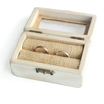 Inel de nunta Cutie Vintage din Lemn Purtător Ring de Box,Personalizate Pernă Inel,Inel de Logodna Cutie,Gfit pentru Aniversarea de Nunta