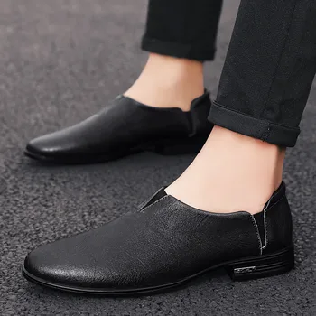 Nouă Bărbați din Piele Pantofi Casual Brand de Lux Moda Barbati Mocasini Mocasini Respirabil Aluneca pe Negru de Conducere Pantofi %