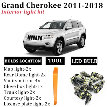 15x Canbus LED-uri Lumina de Interior Kit pentru anul 2011 2012 2013 Jeep Grand Cherokee WK2-2018 accesorii Harta Dom Portbagaj Licență Lumina