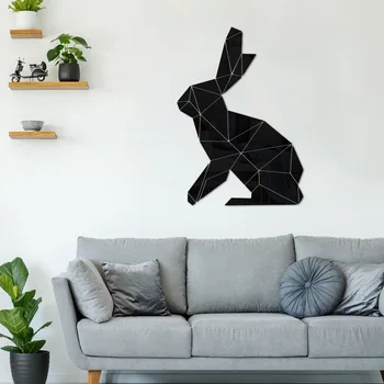 Geometrice Iepure Acril Oglindă Autocolante Easter Bunny Iepurele Autocolante de Arta de Perete Decal pentru Paste Camera pentru Copii Decor Pepinieră