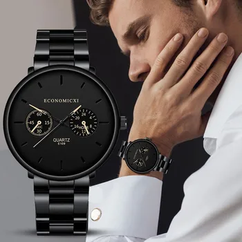 Rolexable zegarek meski Noi Oameni de Afaceri Ceas de Moda pentru Bărbați din Oțel Curea Sport Cuarț Încheietura Ceas reloj hombre часы мужские A80