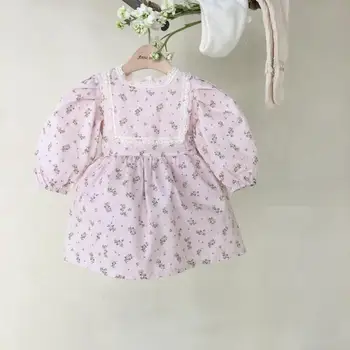 0-24M Nou-născut Copii Baby Girl Florale de Îmbrăcăminte din Bumbac cu Maneca Lunga Body Elegant Drăguț Printesa Rochie de Nou-născuți Haine