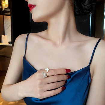 2020 Noua Creatie Dubla Deschidere Fluture Inel Pentru Femei de Moda coreeană Bijuterii Petrecere de Crăciun Neobișnuit Fată de Inele de Nunta