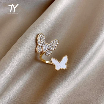 2020 Noua Creatie Dubla Deschidere Fluture Inel Pentru Femei de Moda coreeană Bijuterii Petrecere de Crăciun Neobișnuit Fată de Inele de Nunta