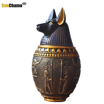 Egiptul Antic Pisica Dumnezeu Vas De Stocare Figurine Faraon Saint Rășină Art&Craft Decor Acasă