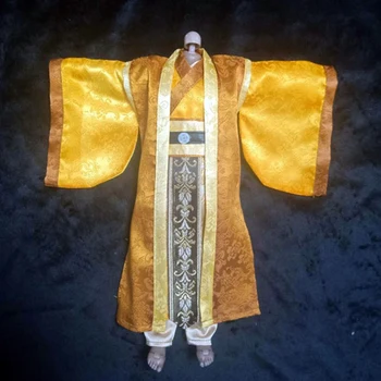 1/6 Vechi soldat hainele împăratului Chinez costum mantie de aur costum de 12 inch de acțiune figura accesorii