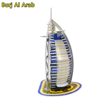 Dubai Burj Al Arab Puzzle 3D Hârtie Asamblate Construirea de modele de Jucarii pentru Copii Joc de Creier DIY Lume Arhitectură Puzzle Jucărie Cadouri