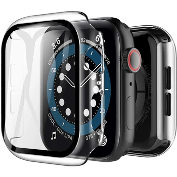 Placare Caz cu Ecran Protector Acoperă pentru Apple Watch Seria 6 5 4 3 2 SE iWatch 38mm 40mm 42mm 44mm 44 mm Accesorii de Protecție