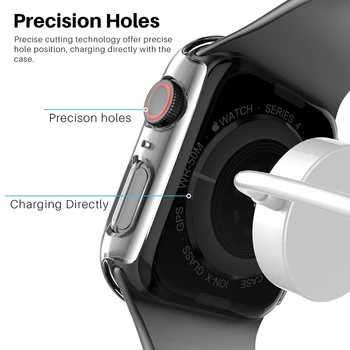 Placare Caz cu Ecran Protector Acoperă pentru Apple Watch Seria 6 5 4 3 2 SE iWatch 38mm 40mm 42mm 44mm 44 mm Accesorii de Protecție