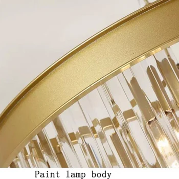 Jmmxiuz Moderne runda de aur candelabru de cristal de iluminat restaurant American lampă de cristal candelabru