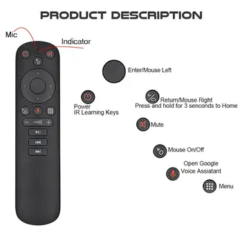 2 buc/lot G50S Voce Air Mouse Wireless 2.4 GHz control de la Distanță G50 Microfon Gyro IR de Învățare Aero Mouse-ul pentru Android TV Box PC-ul