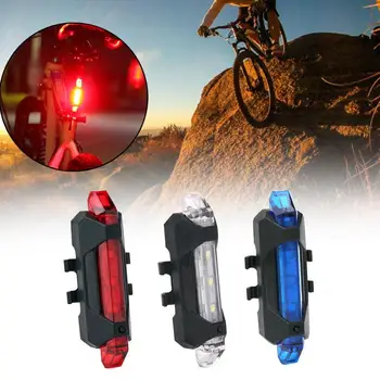 Bicicleta de Lumină Lampă Spate rezistent la apa USB Reîncărcabilă 4 Moduri de Biciclete MTB spate cu LED-uri de Lumină de Siguranță lampa de Avertizare Lampa de Accesorii pentru Biciclete