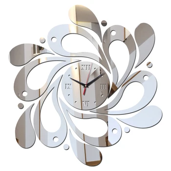 Oferta speciala 3d autocolante diy ceas de perete ceasuri de decor acasă oglindă acrilică autocolant cuarț stil modern