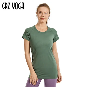 CRZ YOGA pentru Femei Active Sport Seamless Tee Maneci Scurte Performanța T-Shirt