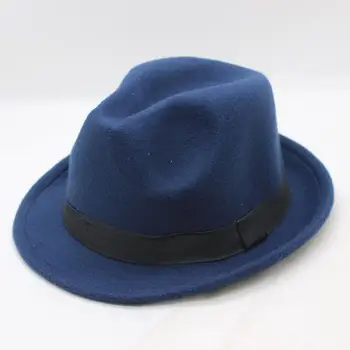 Lână artificială Fedora Pălărie Derby Fedoras Capac Simțit Billycock Pălării de Moda de Iarnă Bowler Pălării Fedora Trilby Pălării Om Pac