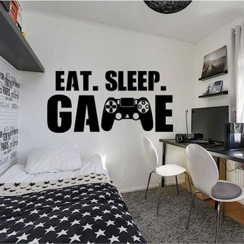 Gamer Perete Decal Eat Sleep Joc Autocolant Perete Controler Jocuri Video Pentru Dormitor Copii Vinyl Wall Art Decor Tapet P347
