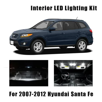 13 Becuri Albe LED-uri Auto Hartă Dome de Tavan Lumina de Interior Kit Pentru Hyundai Santa Fe 2007-2010 2011 2012 Marfă Curtoazie de Licență Lampa