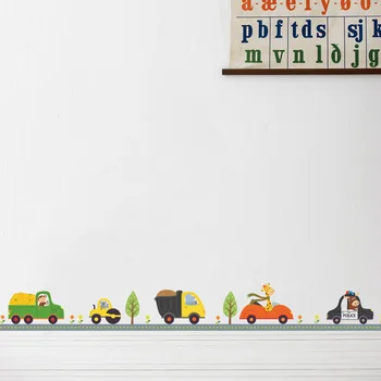Desene animate animale Mici, mașină de Autocolant de Perete pentru camera Copiilor pepinieră decor de Artă Murală Decalcomanii de fundal Îndepărtat autocolante