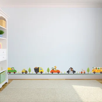 Desene animate animale Mici, mașină de Autocolant de Perete pentru camera Copiilor pepinieră decor de Artă Murală Decalcomanii de fundal Îndepărtat autocolante