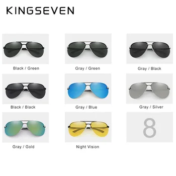 KINGSEVEN Aluminiu Magneziu Polarizate fără rame, Lentile de ochelari de Soare Pentru Bărbați de Înaltă Definiție Retro Femei Ochelari de Oculos de sol