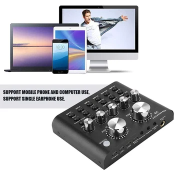 V8 Interfață Audio USB Inteligent Volum Reglabil Mixer Audio placa de Sunet Multifunctional Live placa de Sunet de Înregistrare de Vorbire