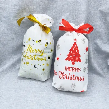 LBSISI Viața Bomboane Cookie Pungi de Cadou de Crăciun Saci Gustare Nuga Plastic PE Cordon Geanta Petrecerea de Nunta