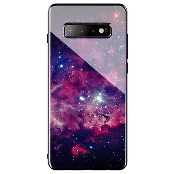 Violet Space Star Sticla Caz de Telefon pentru Samsung Galaxy S20 Ultra S10 + S8 S9 S7 Edge Nota 8 9 10 Plus Lite