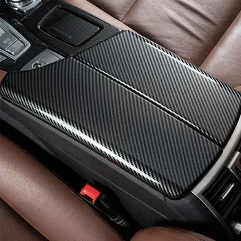 Pentru stânga driver 2011-2017 BMW Seria 5 F10ABS fibra de carbon stil consola centrala cotiera cutie depozitare capac de protecție trim